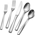 KINGSTONE 20-Piece Silverware Set for 4, Matte Stainless Steel Flatware Set with Forks, Knives, Spoons, Dishwasher Safe, Rust Resistant Cutlery for Home & Wedding