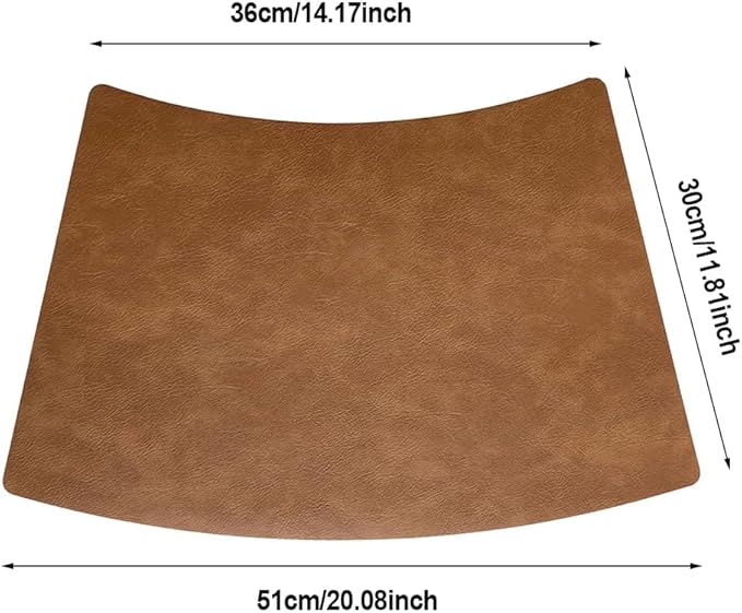 Leather Round Table Washable Placemats, Thick Faux Leather Heat Resistant Wedge Table Placemat, Waterproof Non-Slip Easy to Clean Place mat for Kitchen Coffee Dining Room Table Set of 4