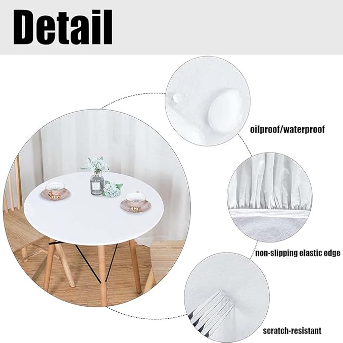 Round Edge Closing Tablecloth, Nautical Elastic Edged Tablecloth, Anchors Maritime Theme Decor, Fit Round Tables 28inch Diameter, for Restaurant Picnic Indoor and Outdoor Use, Petrol Blue Beige