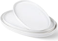 theterra Ceramic Serving Platter, 15.6"/14.4"/12.2" Oval Serving Dishes for Entertaining, Oven Safe, Microwave Safe, Serving Plates Set of 3 for Wedding, Party, Turkey, Bright White