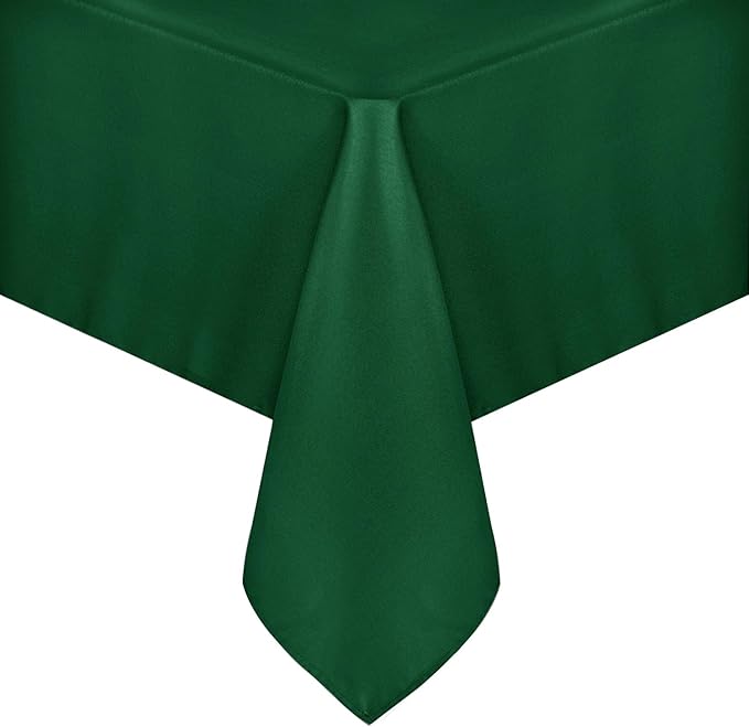 sancua Rectangle Tablecloth - 54 x 108 Inch - Stain and Wrinkle Resistant Washable Polyester Table Cloth, Decorative Fabric Table Cover for Dining Tables, Buffet Parties and Christmas, Hunter Green