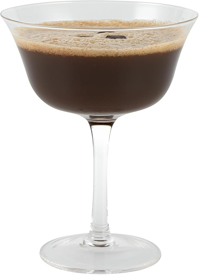 Restaurantware-Vetri 13 Ounce Flared Coupe Glasses, 6 Dishwashable Martini Glasses - No Lead, Long Stemmed, Clear Glass Cocktail Drinkware, For Hosting Parties, Serve Margarita Or Cosmopolitan