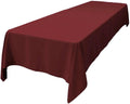 LA Linen Polyester Poplin Washable Rectangular Tablecloth, Stain and Wrinkle Resistant Table Cover 60x144, Fabric Table Cloth For Dinning, Kitchen, Party, Holiday 60 by 144-Inch, Burgundy