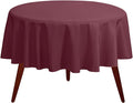 Gee Di Moda Round Tablecloth - 132 Inch Burgundy Round Table Cloth for 72 to 96 Inch Round Tables - Heavy Duty Washable Fabric - for Buffet Table, Holiday Party, Dinner, Wedding & Baby Shower