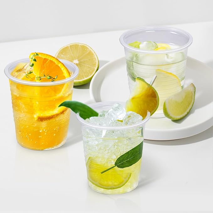 100 Pack 3 oz Clear Plastic Cups, Small Bathroom Cups, Disposable Mouthwash Cup, Ideal for Tasting and Drinking