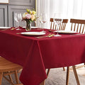 maxmill Square Table Cloth Swirl Design Water Resistant Wrinkle Resistance Heavy Weight Soft Tablecloth for Kitchen Dinning Tabletop Decoration Square 52 x 52 Inch Red