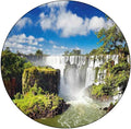 Small Round Tablecloth, Landscape Washable Polyester Table Cloth for, Majestic Waterfall River Argentinean Falls Natural, Fit Round Tables 61inch Diameter, for Xmas/Parties/Home, Multi