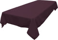 LA Linen Polyester Poplin Washable Rectangular Tablecloth, Stain and Wrinkle Resistant Table Cover 60x84, Fabric Table Cloth for Dinning, Kitchen, Party, Holiday 60 by 84-Inch, Eggplant