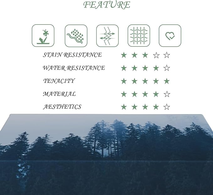 60x120 Inch Nature Rectangular Tablecloth Tall Tree Forest Table Cloth Waterproof Durable Table Cover for Holiday Picnic Outdoor BBQ Decor