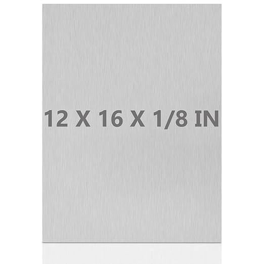 6061 T651 Aluminum Sheet Metal 12 x 16 x 1/8 (0.125”) Inch Flat Plain Aluminum Plate Covered with Protective Film, Heat Treatable Rectangle 3MM Aluminum Metal Plate for Industrial, Crafting