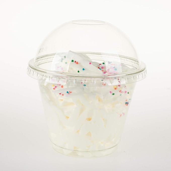 Golden Apple, 9oz-50sets Clear Plastic Cups with Clear Dome lids No Hole…