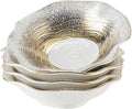 8.5-Inch Lotus Edge Ceramic Bowl, Gradient Gold Design Soup Bowl with Wavy Rim, 21.5cm Food-Safe Porcelain for Dining & Gifting
