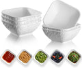 Kyraton Dip Bowls Set 6pcs 6oz, White Plastic Dipping Bowls Soy Sauce Plate for Side Dishes, Condiment Server for Tomato Sauce, Ketchup, Vinegar, BBQ and Party Dinner, Mini Appetizer Plates.