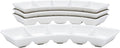 Vikko Divided Serving Tray, 5 Section Porcelain Circular Serving Party Platter, Pack of 4, 10 Inch Small White Serving Dish for Entertaining, Condiments, Candies, Charcuterie, Snack
