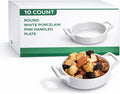 Restaurantware Mini Porcelain Plates Pack of 10 Round 4 Inch Chip-Resistant Porcelain Dessert Plates, Microwave, Oven, Freezer, Dishwasher Friendly Porcelain Appetizer Plate, White