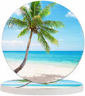 Beautiful Beach Table Coasters for Drinks Palm Tree Summer Paradise Tropical Island Scenery 100% Diatomite Home and Dining Room Bar Decor 4 X 4 X 0.35 Inch for Men Women