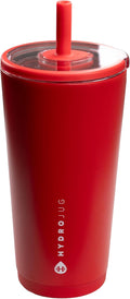 HydroJug Everyday Tumbler 20 oz – Ceramic-Lined Insulated Tumbler with Straw and Soft-Touch Lid, Cup Holder Friendly, Double-Wall Vacuum Insulation, Reusable Travel Cup – Alumni Red