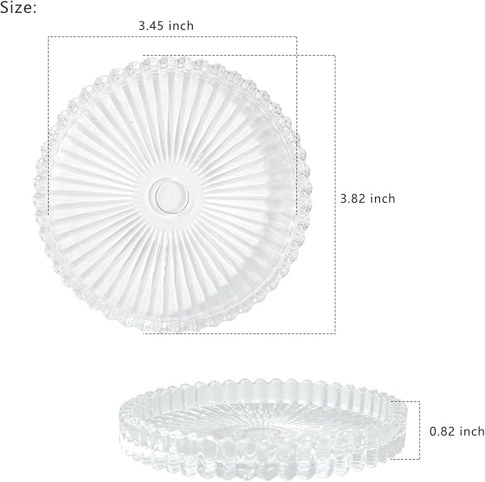 Glass Coasters Pack of 12 for Drinks,Round Cup Coasters,Crystal Coasters Coffee Coaster Table Coasters Pub Coaster,Decor for Office Kitchen Bar Dining Room Living Room,Jewelry Storage,Clear