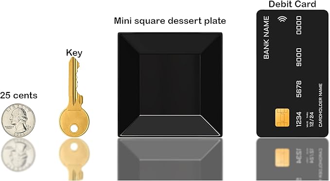 Exquisite Mini Disposable Appetizer Plates - 200 Pack 2.95" x 2.95" Black Plastic Dessert Plates - Elegant Design for Weddings, Birthdays, and Formal Parties - Stackable and Convenient - BPA Free
