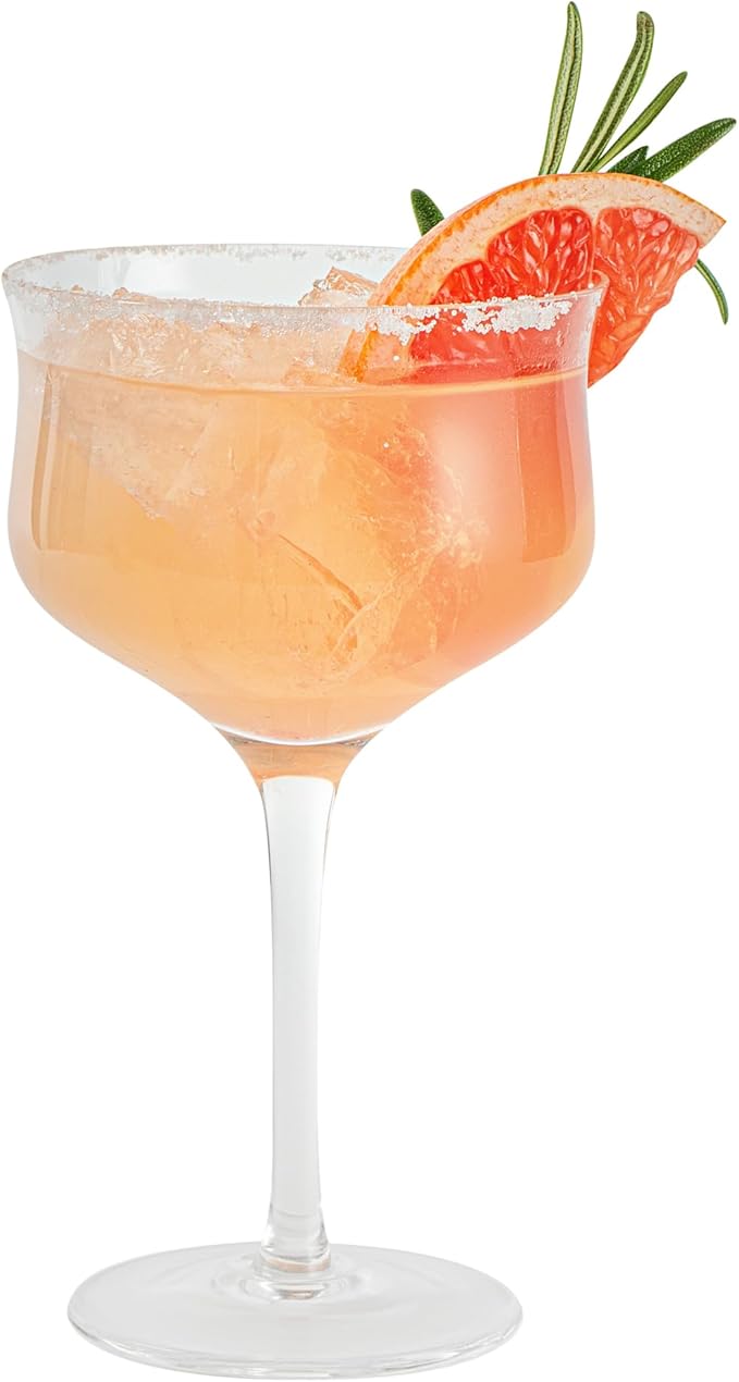 Restaurantware-Vetri 12 Ounce Bar Glasses, 6 Dishwashable Martini Glasses - No Lead, Long Stemmed, Clear Glass Cocktail Drinkware, For Hosting Parties, Serve Wine, Margarita, Cosmopolitan, And More