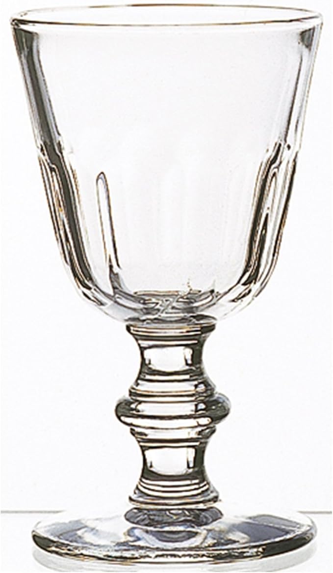 La Rochere Perigord Wine Glasses Set of 6 – Classic French Stemware Glasses with Faceted Ribbed Bowl – Pressed Glass Wine Cups for Elegant Entertaining (6.4 Oz)