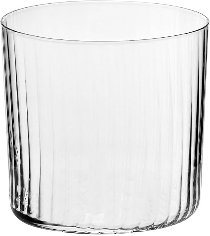 Krosno Textured Wavy Cider Glasses, Set of 6, 13,86 Fl. OZ, Mixology Lumi Collection, Water, Juice and Cold Drinks, For Everyday Use, Dishwasher Safe, Made in Europe