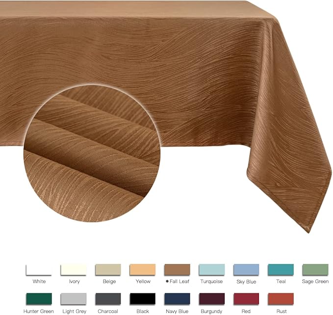 maxmill Harvest Swirl Design Table Cloth Waterproof Wrinkle Resistance Heavy Weight Soft Tablecloth for Fall Harvest Thanksgiving Dinning Tabletop Decoration Rectangle 60 x 120 Inch, Fall Leaf