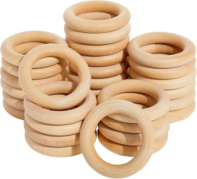 Napkin Rings, Wood Napkin Rings Napkin Holders Buckles for Dining, Anniversary, Birthday, Dinner, Christmas, Party of Table (Pack of 12)