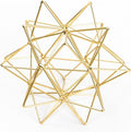 Metal Geometric Table Top Decor, 3D Metal Geometric Sculpture, Gold Abstract Sculpture for Home Decor, Table Art Decorations for Home, Living Room, Office, Bedroom