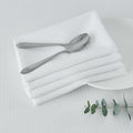 maxmill Cloth Napkins 20 x 20 Inch Weaved Texture Pattern Soft Comfortable and Luxury Serviette for Restaurant Family Dinners Weddings Parties and Banquets Set of 4 Pieces, White
