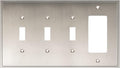 Henne Bery Soft Modern Decorative Wall Plate Switch Plate Outlet Cover (Triple Toggle/Single Decorator, Satin Nickel)