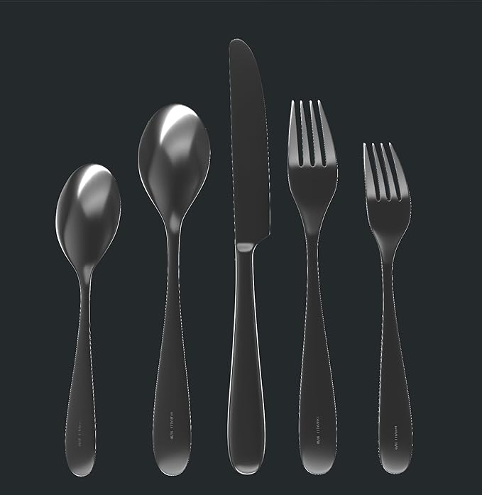 Silverware Set for 4 – 18/10 Stainless Steel Flatware, Mirror Finish, Dishwasher Safe, Heavy-Duty, Rust Resistant, Elegant Cutlery (20-Piece Set, Fidenza)