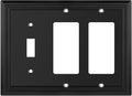 Henne Bery Sunken Pearls Heavy Duty Decorative Wall Plate Switch Plate Outlet Cover (Single Toggle/Double Decorator, Matte Black)