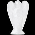 YATOJUZI 3" Clear Quartz Angel Decor Big Hand-Carved Angels Guardian Sculpture Statue Figurines Natural Crystal Stones and Healing Crystals White Home Room Office Desk Decoration Gifts for Women Men