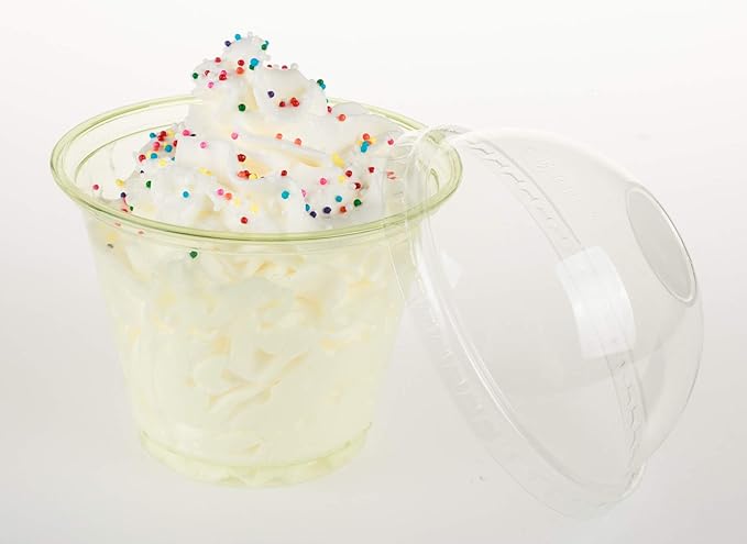 Golden Apple, 9oz-50sets Green Plastic Cups with Clear Dome lids No Hole…