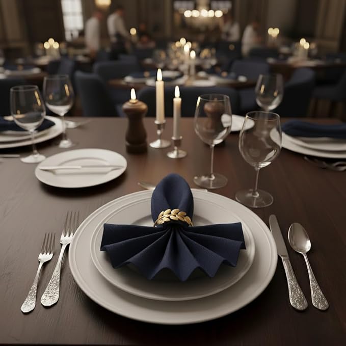 100 Pcs Gold Napkin Rings Bulk Delicate Napkin Holder for Dining Wedding Party Banquet Table Decroration Christmas and Daily Use