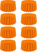 8 Pack Round Tablecloth 90 Inch Orange Tablecloth for Round Tables, Washable Polyester Table Cloth Stain and Wrinkle Resistant Decorative Table Cover for Wedding Party Dining Banquet