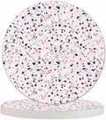 Terrazzo Pattern Design Coasters for Drinks Office Coffee Table Modern Dots Colourful Spotted Art Living Room Decor Set of 2 for Cold Drinks Wine Mugs and Cups 4 Inch