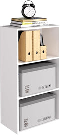 Wooden 3 Cube Storage Organizer, 3 Tier Low Bookcase Freestanding Storage Display Organizer,Versatile Cubes Shelf and Cubby Unit for Any Space 15.7inch