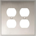 Henne Bery Soft Modern Decorative Wall Plate Switch Plate Outlet Cover (Double Duplex, Satin Nickel)
