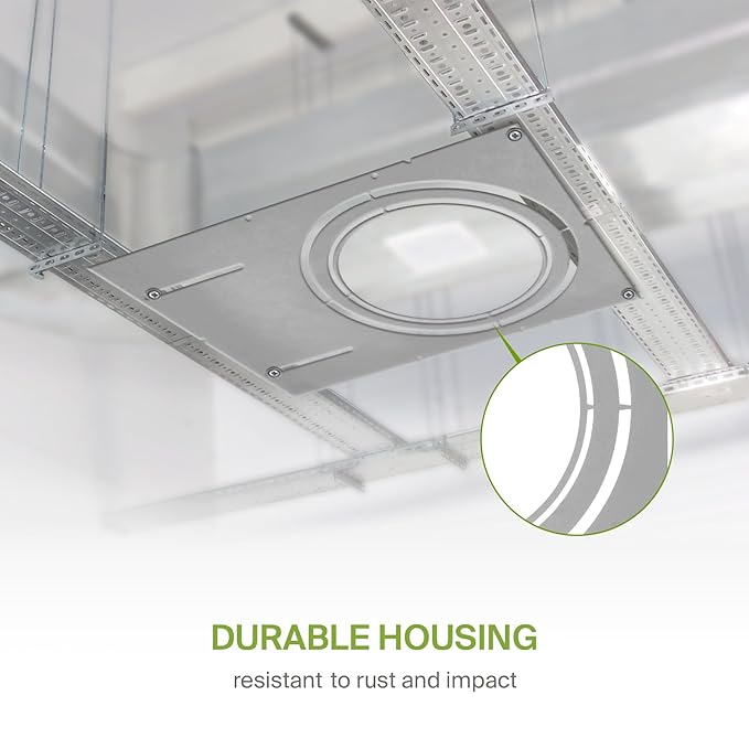 ASD 18 Inch New Construction Mounting Plate with Asymmetric Round Hole - 8/10/12 Inch Flat Steel Rough in Wafer Light Bracket, Shallow LED Recessed Lighting Housing, 24 Pack