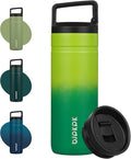 BJPKPK Insulated Water Bottle with 2 Lids,20 oz Double Wall Stainless Steel Vacuum Tumbler Travel Coffee Mug,Wide Mouth Thermal Cup,Matcha Green