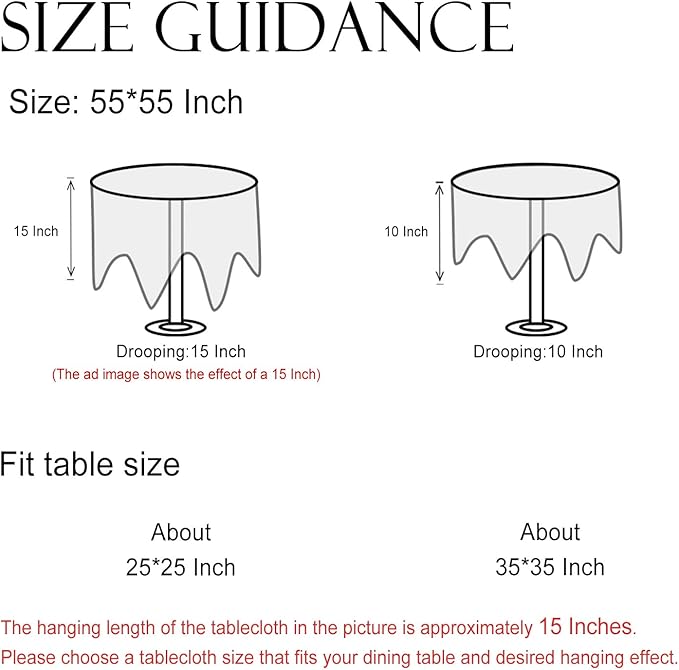 ISAENNE Designer Off White Linen Small Round Tablecloth,Floral Elegant Table Cloth,Stain Resistant Vintage Decor Tablecloths for Dining Thanksgiving Kitchen Christmas,Diameter 55"-Serenity G