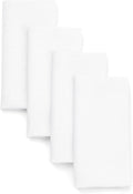 D'Moksha Homes White Linen Napkins 18 x 18 Inch - 100% Pure Linen Cloth Washable Dinner Napkins Set of 4 for Valentines, Spring, Easter