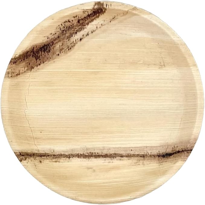 NEATtable Palm Leaf Plates | Disposable & Compostable | Eco Friendly & 100% Natural | Great for Outdoor Events, Weddings, Parties, Barbecues | 8-inch Round Plate, Pack of 25