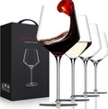 OJA Red Wine Glasses Set of 4-18oz, Crystal White Hand Blown Wine Glass with Long Stem, Ultra-thin, Dishwasher Safe, Gift for Daily Use, Party