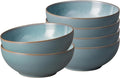 Denby - Azure Haze Coupe Cereal Bowls Set of 6-820ml, 6.75in - Dishwasher Microwave Safe - Blue Teal Reactive Glaze Ceramic Stoneware Soup Bowls Tableware - Scratch Chip Resistant