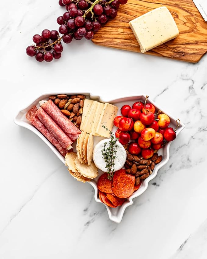 South Carolina Shaped Baking Dish, Serving Platter or Decorative Tray Charming Porcelain Bakeware Oven Microwave and Dishwasher Safe