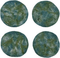 Humble Hilo Handmade Felt Coaster, 3.9 inches, Set of 4 (Thin Green Marbelized)