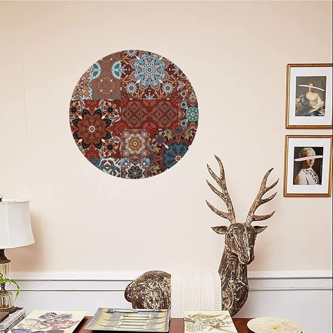 Ceramic Display Plate, Victorian Ceramic Hanging Decorative Plate, Classic Victorian Floral Authentic Motives and Ethnic, 7 Inch, Household Custom Ceramic Plate, Multicolor